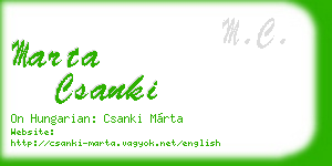 marta csanki business card
