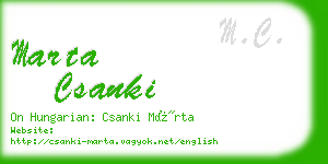 marta csanki business card